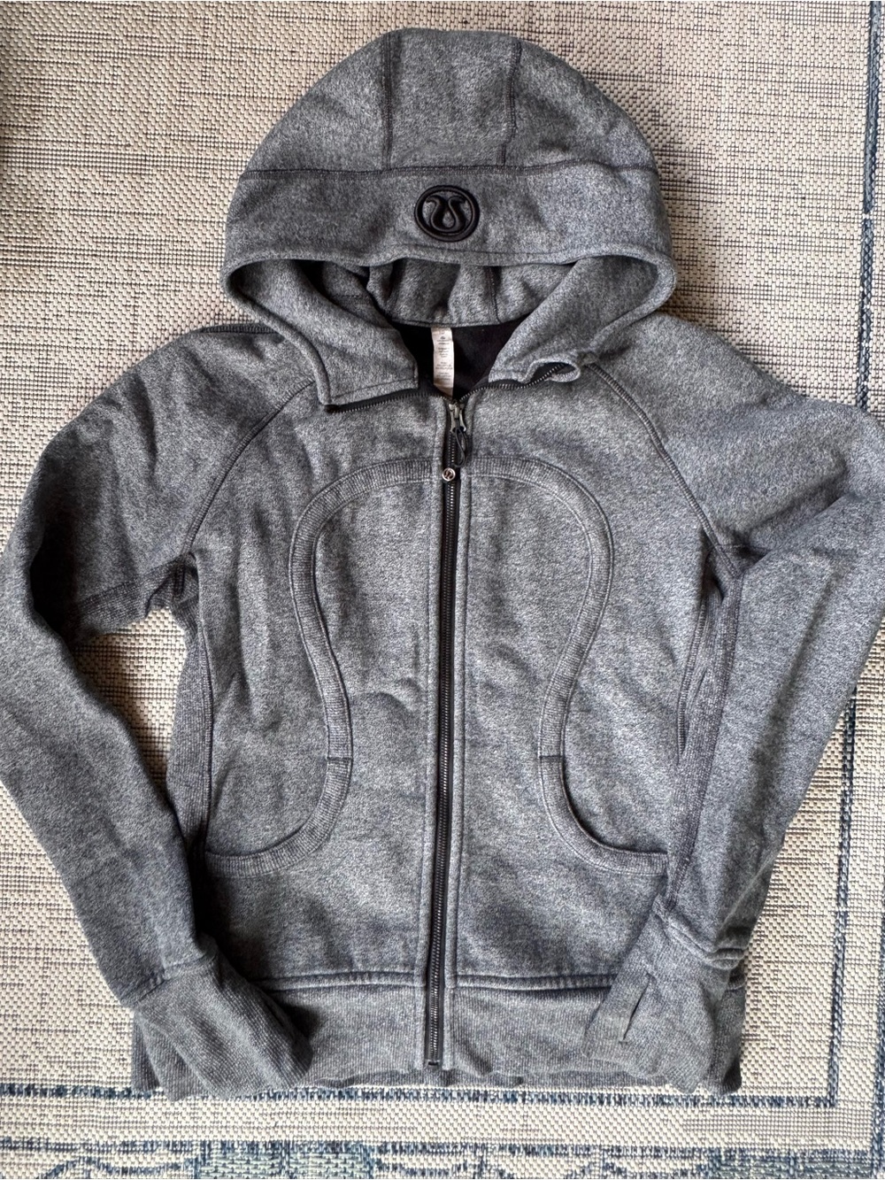 Lululemon Scuba Full Zip Hoodie Jacket Thumbholes Athletic Grey Women’s Size 10